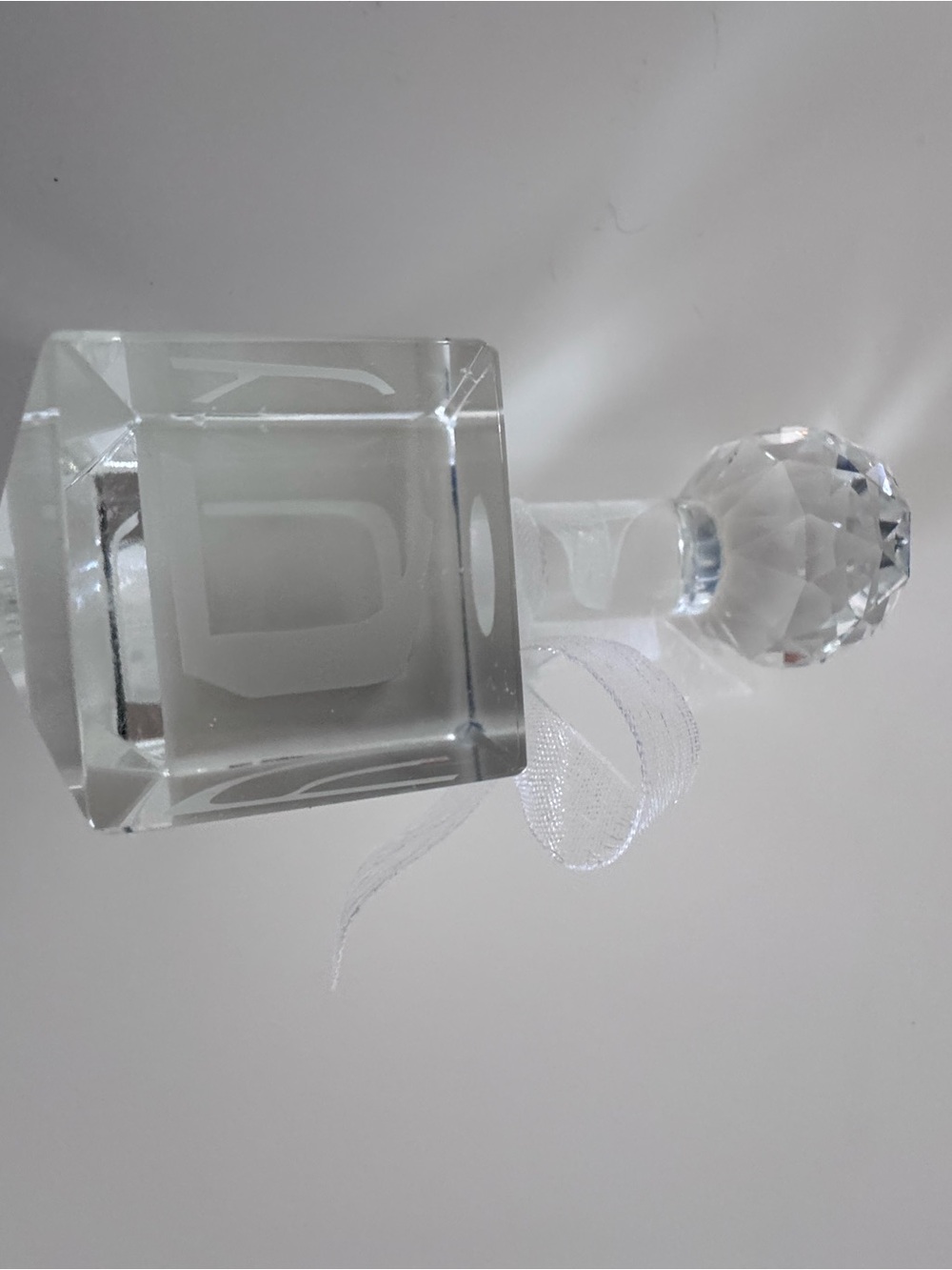 Optical Crystal Dreidel Hanukkah Judaica Decor Paperweight Hebrew Letters Gift - Picture 2 of 13
